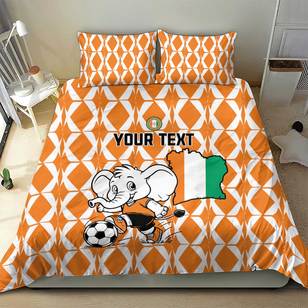 Custom Ivory Coast Football Bedding Set Go Champions