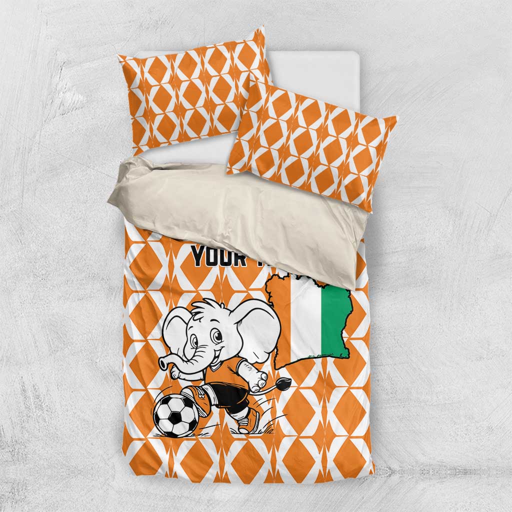 Custom Ivory Coast Football Bedding Set Go Champions