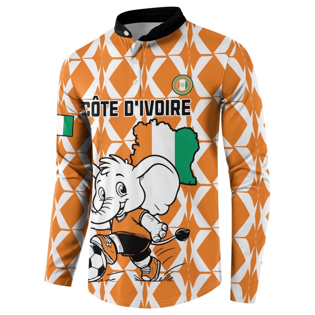 Custom Ivory Coast Football Button Sweatshirt Go Champions