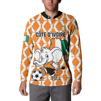Custom Ivory Coast Football Button Sweatshirt Go Champions