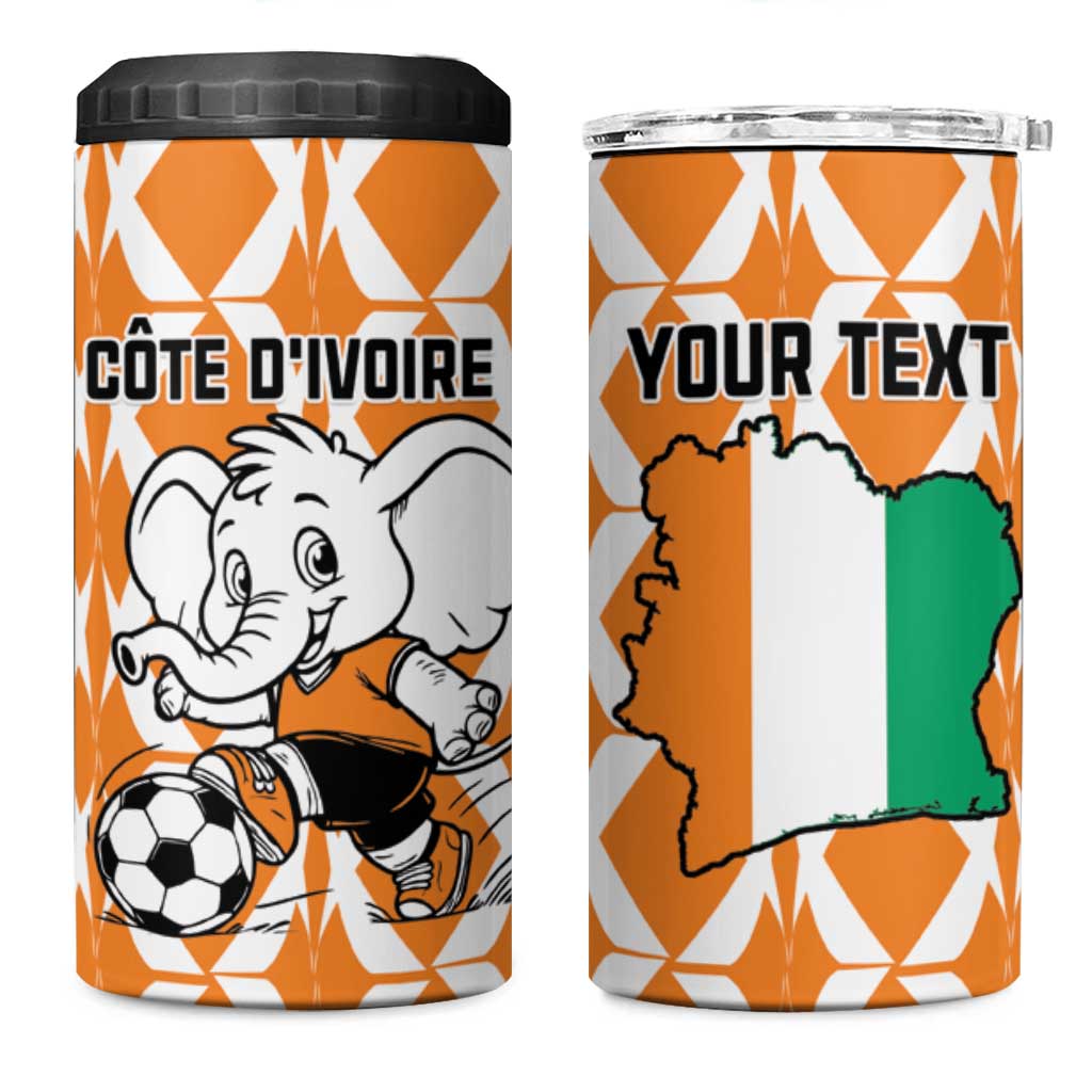 Custom Ivory Coast Football 4 in 1 Can Cooler Tumbler Go Champions
