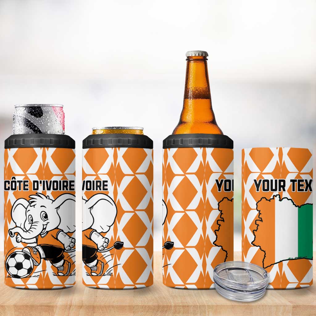 Custom Ivory Coast Football 4 in 1 Can Cooler Tumbler Go Champions