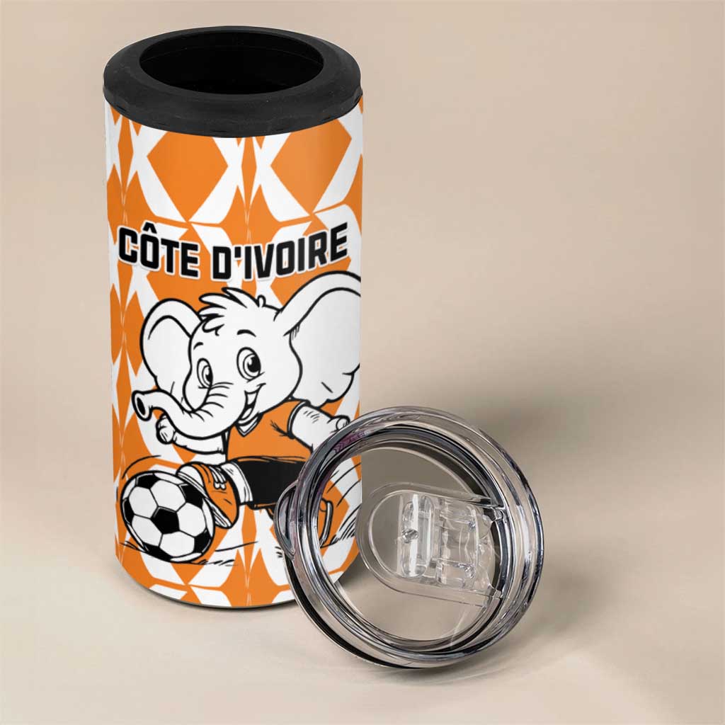Custom Ivory Coast Football 4 in 1 Can Cooler Tumbler Go Champions