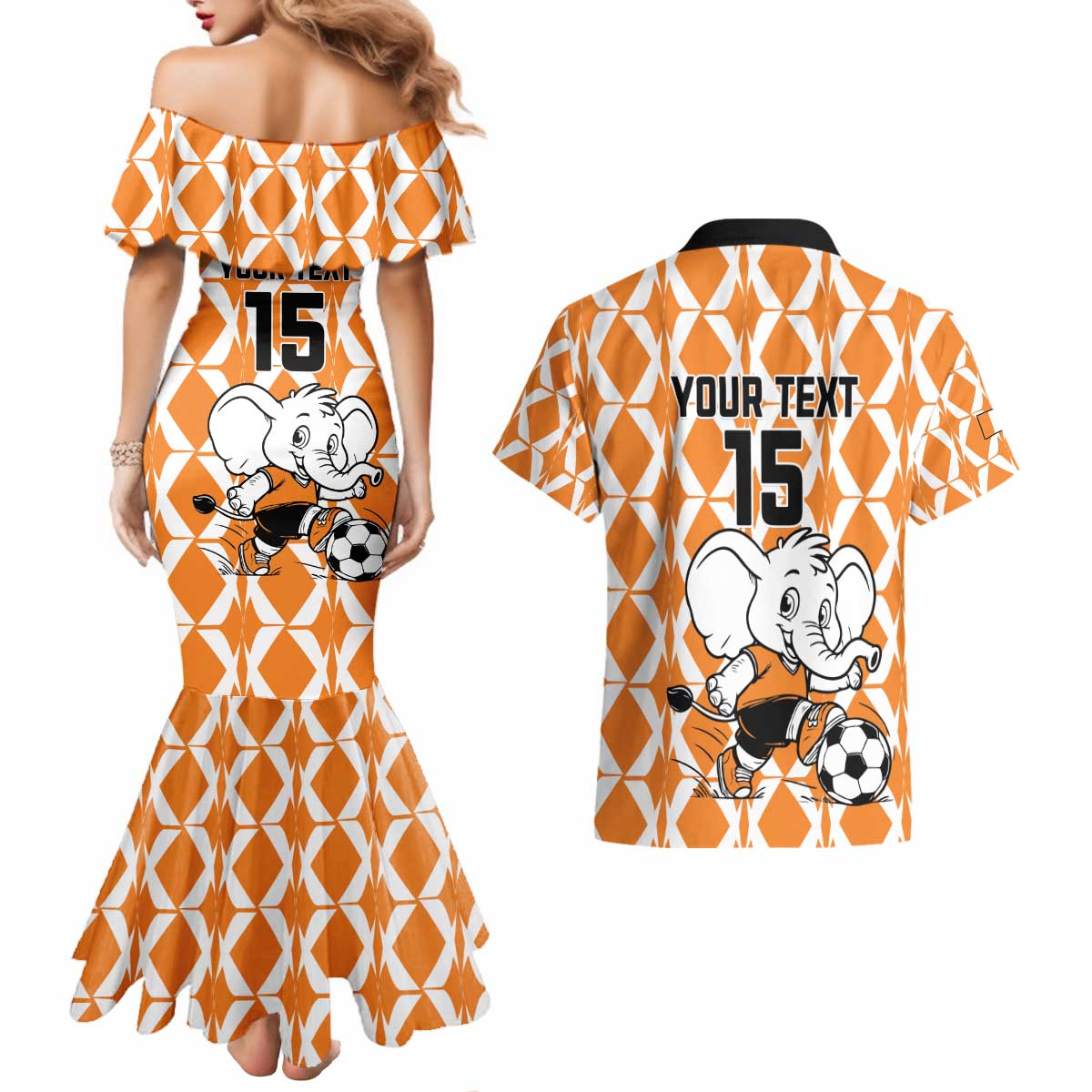 Custom Ivory Coast Football Couples Matching Mermaid Dress and Hawaiian Shirt Go Champions