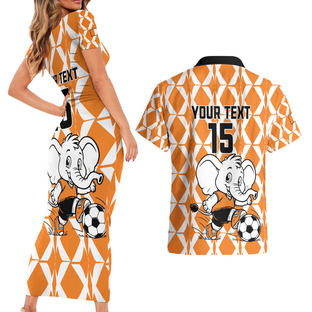 Custom Ivory Coast Football Couples Matching Short Sleeve Bodycon Dress and Hawaiian Shirt Go Champions