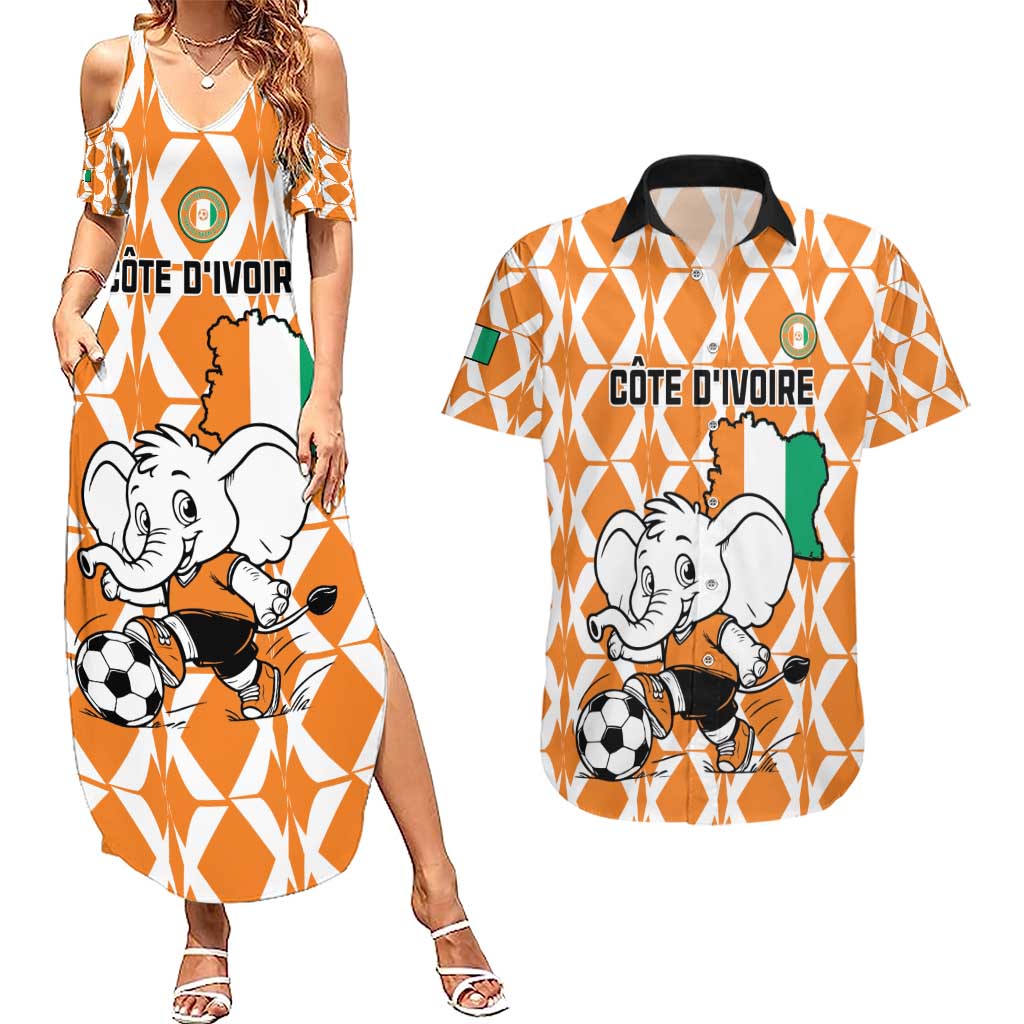 Custom Ivory Coast Football Couples Matching Summer Maxi Dress and Hawaiian Shirt Go Champions