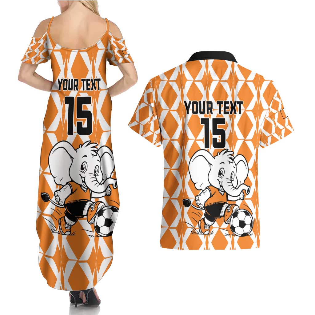 Custom Ivory Coast Football Couples Matching Summer Maxi Dress and Hawaiian Shirt Go Champions