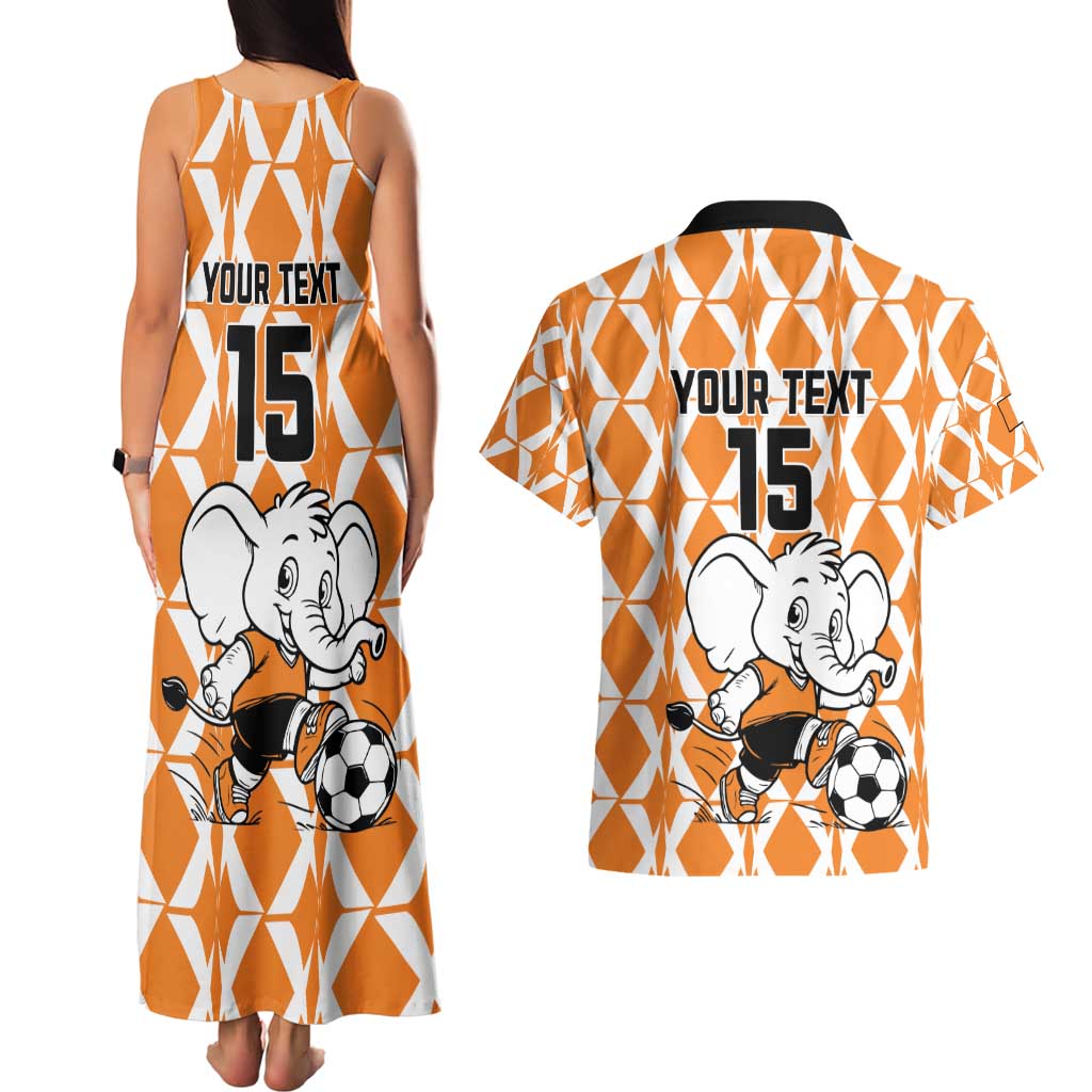 Custom Ivory Coast Football Couples Matching Tank Maxi Dress and Hawaiian Shirt Go Champions