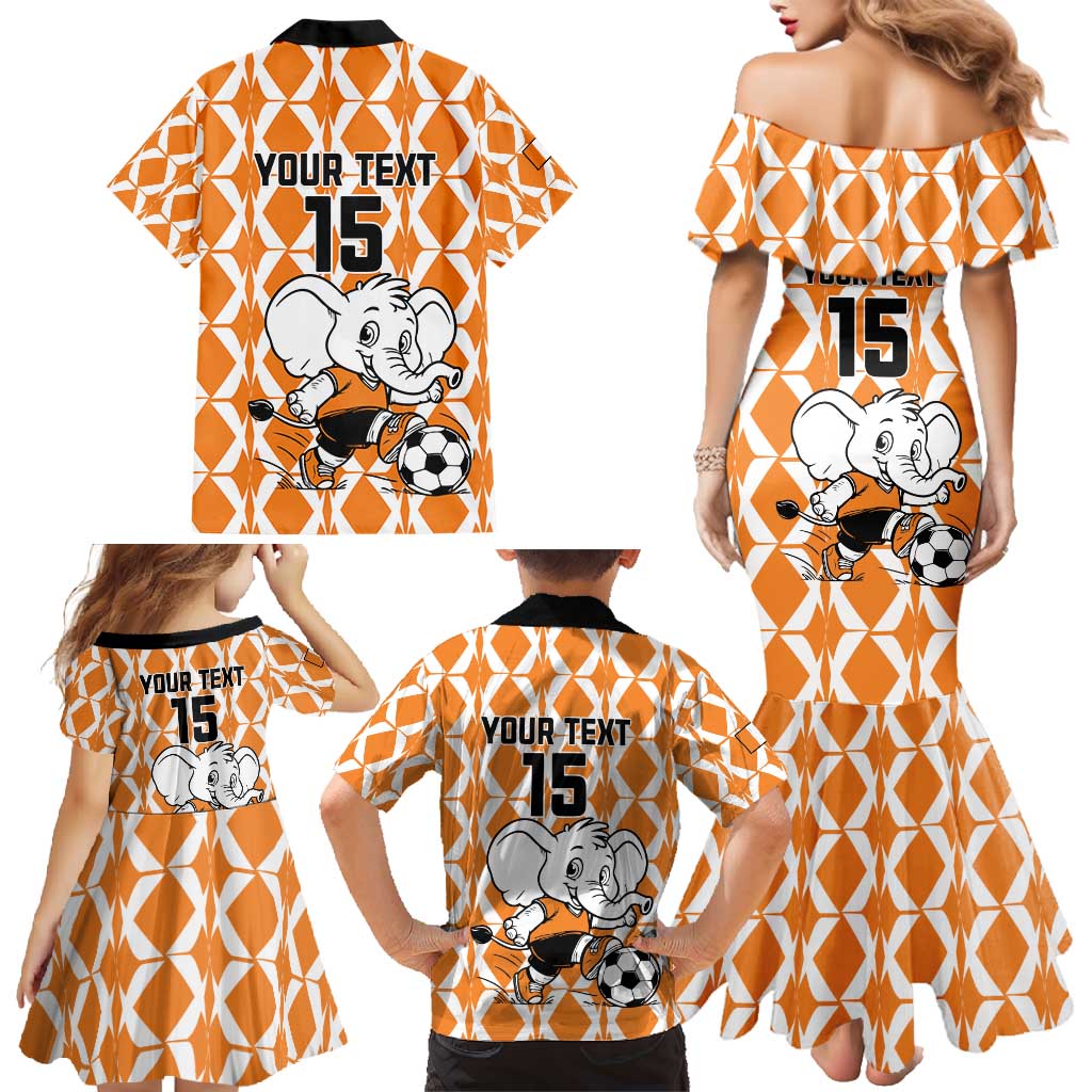 Custom Ivory Coast Football Family Matching Mermaid Dress and Hawaiian Shirt Go Champions