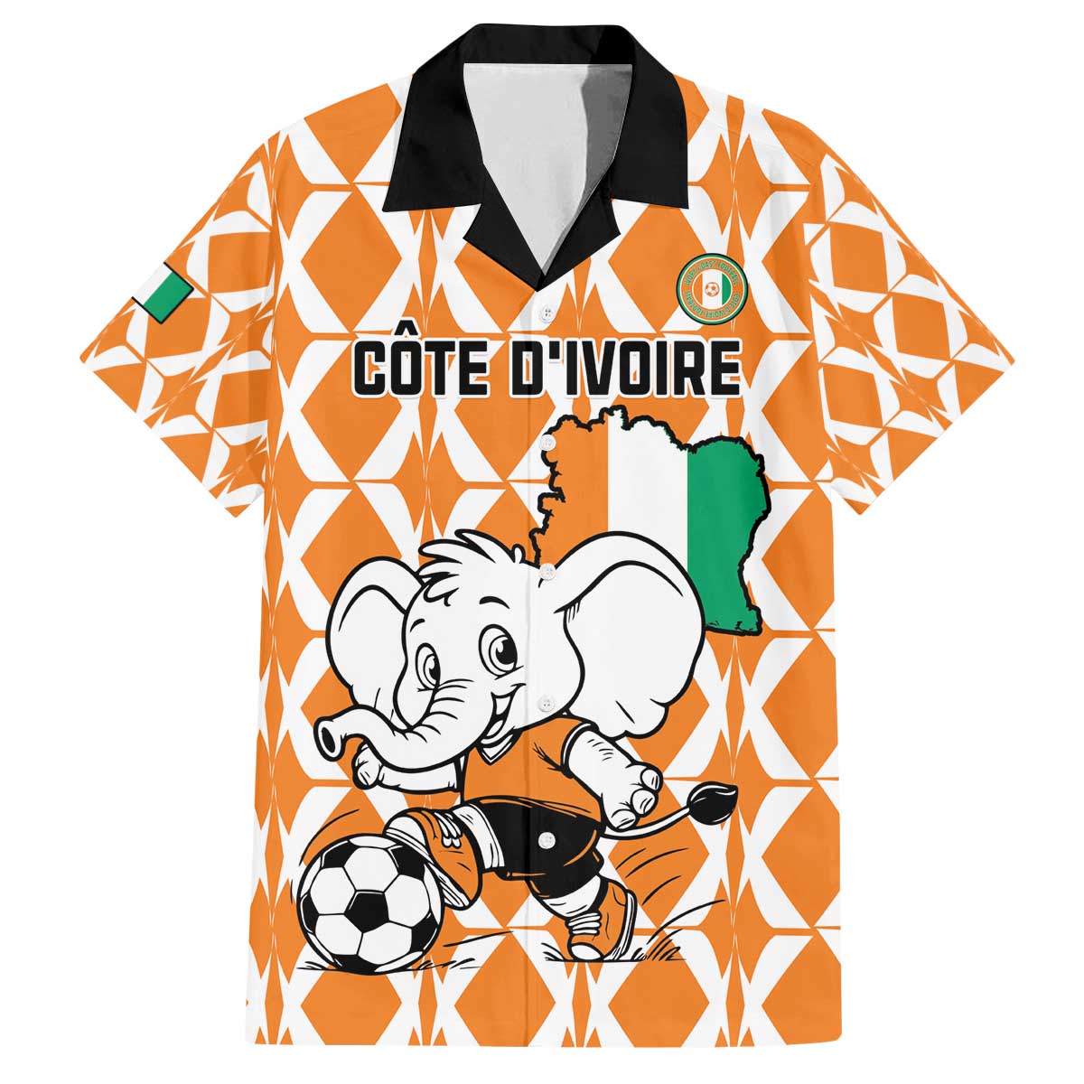 Custom Ivory Coast Football Family Matching Off The Shoulder Long Sleeve Dress and Hawaiian Shirt Go Champions