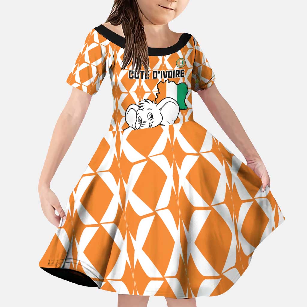 Custom Ivory Coast Football Family Matching Off Shoulder Maxi Dress and Hawaiian Shirt Go Champions
