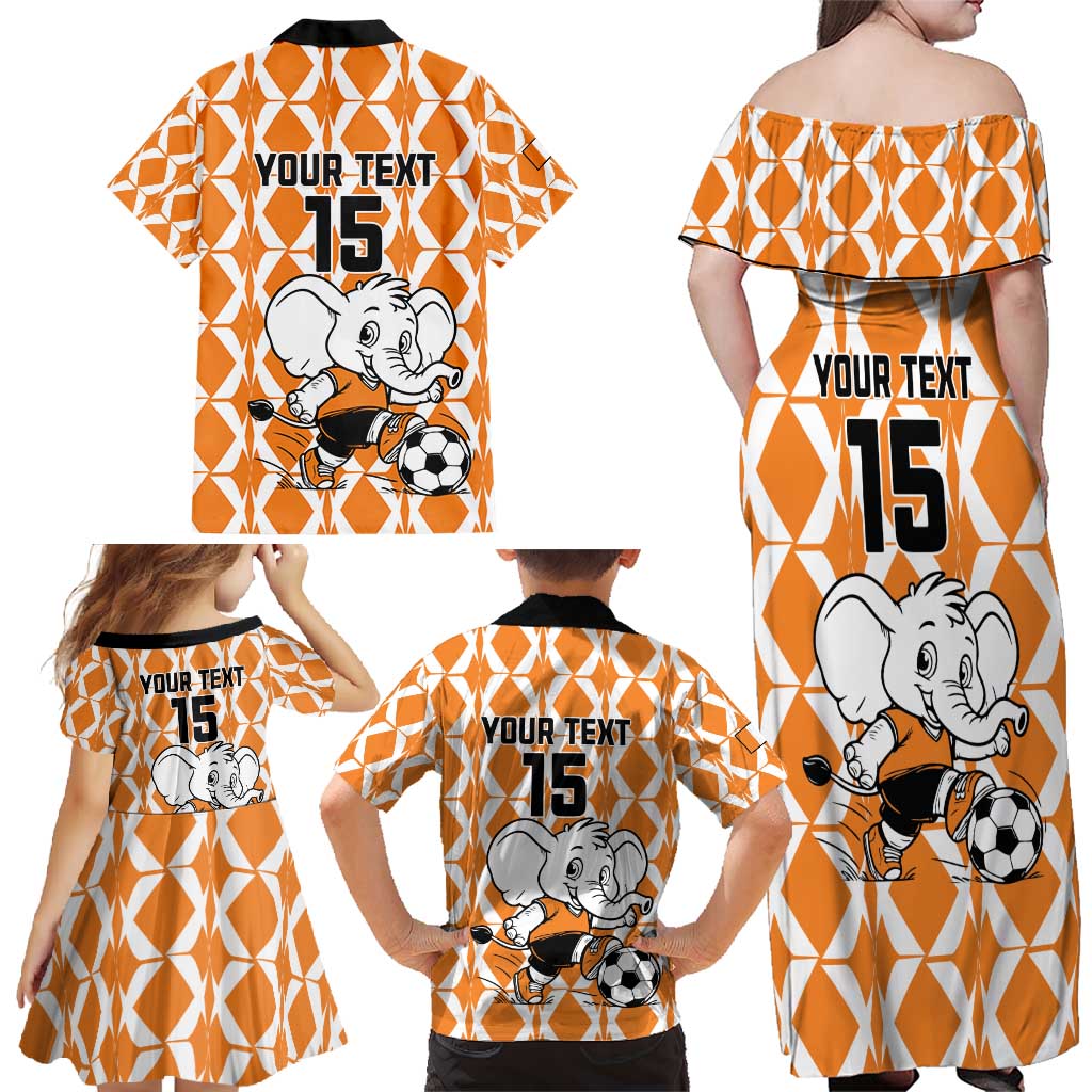 Custom Ivory Coast Football Family Matching Off Shoulder Maxi Dress and Hawaiian Shirt Go Champions