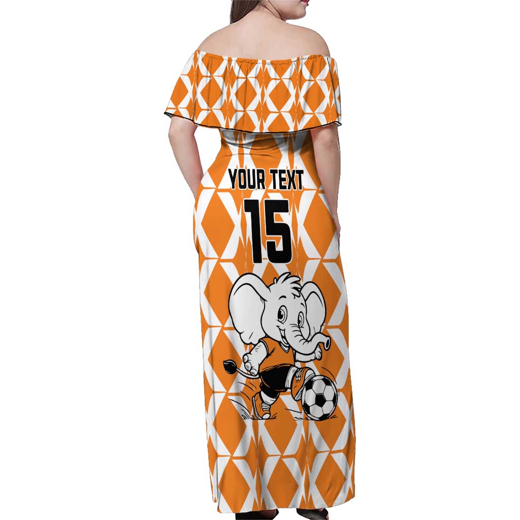 Custom Ivory Coast Football Family Matching Off Shoulder Maxi Dress and Hawaiian Shirt Go Champions