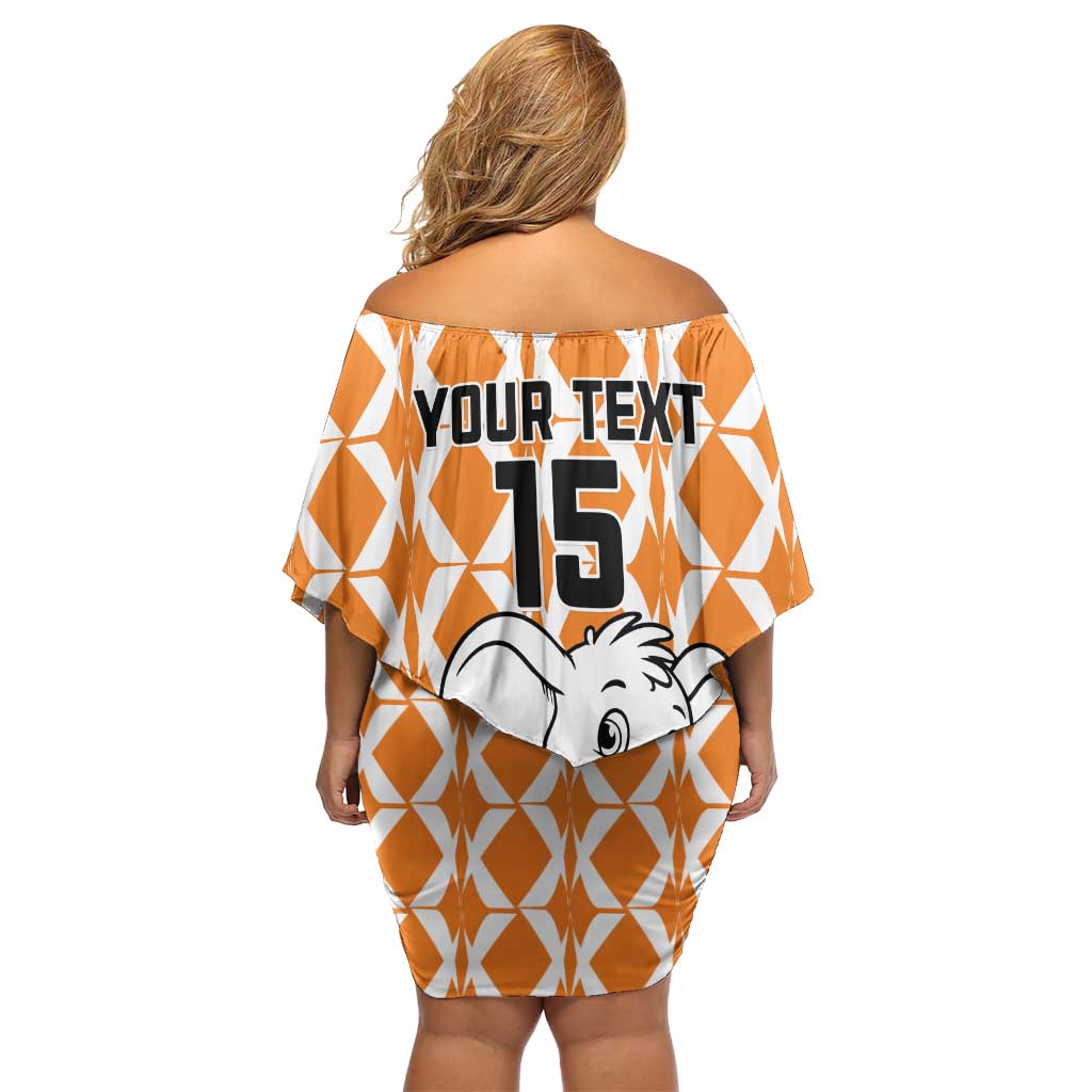 Custom Ivory Coast Football Family Matching Off Shoulder Short Dress and Hawaiian Shirt Go Champions