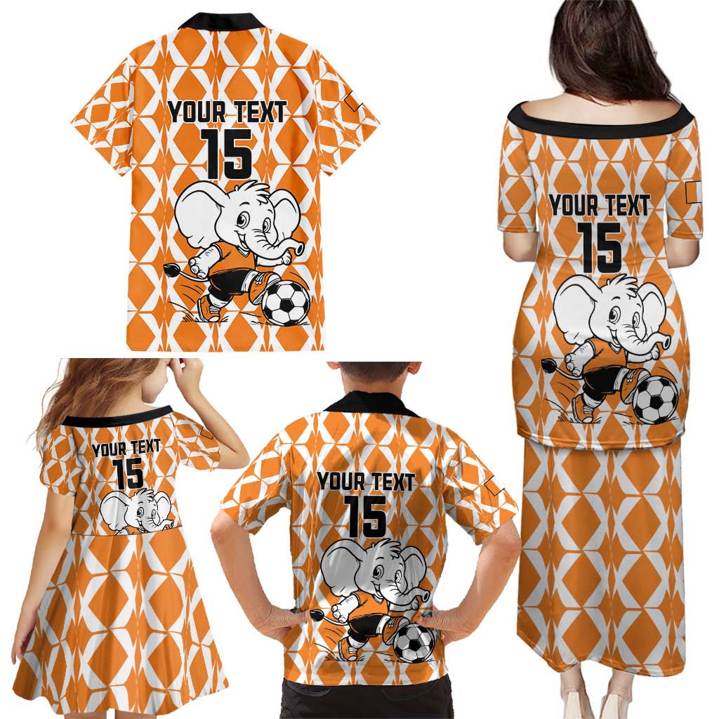 Custom Ivory Coast Football Family Matching Puletasi and Hawaiian Shirt Go Champions