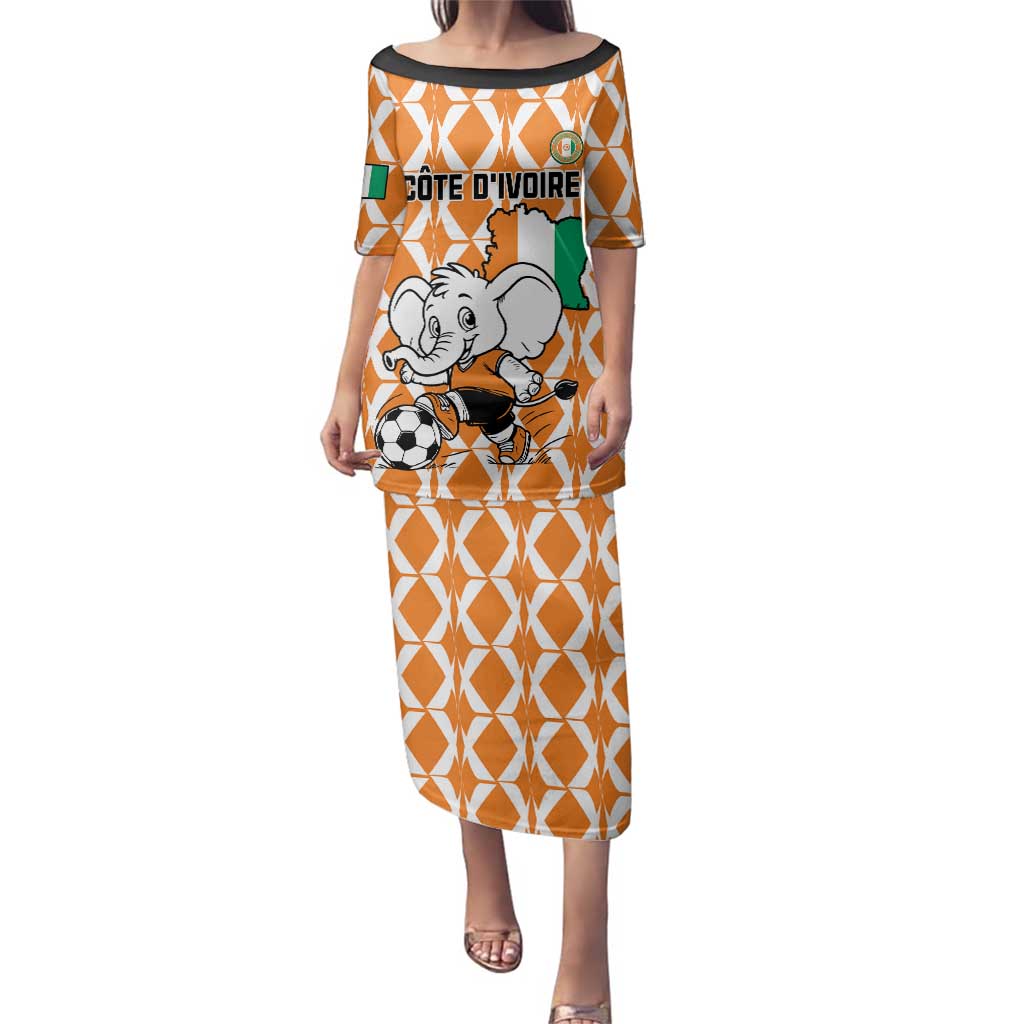 Custom Ivory Coast Football Family Matching Puletasi and Hawaiian Shirt Go Champions