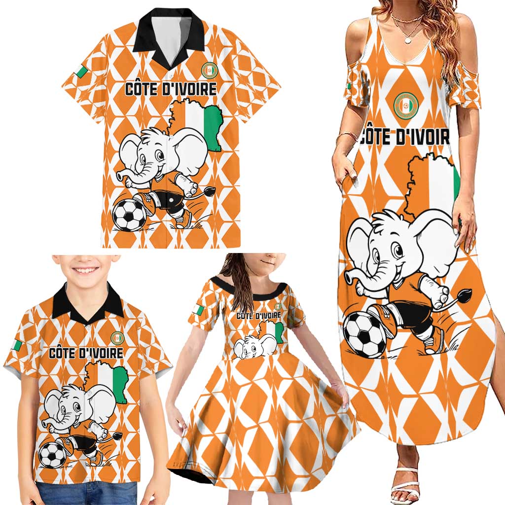 Custom Ivory Coast Football Family Matching Summer Maxi Dress and Hawaiian Shirt Go Champions