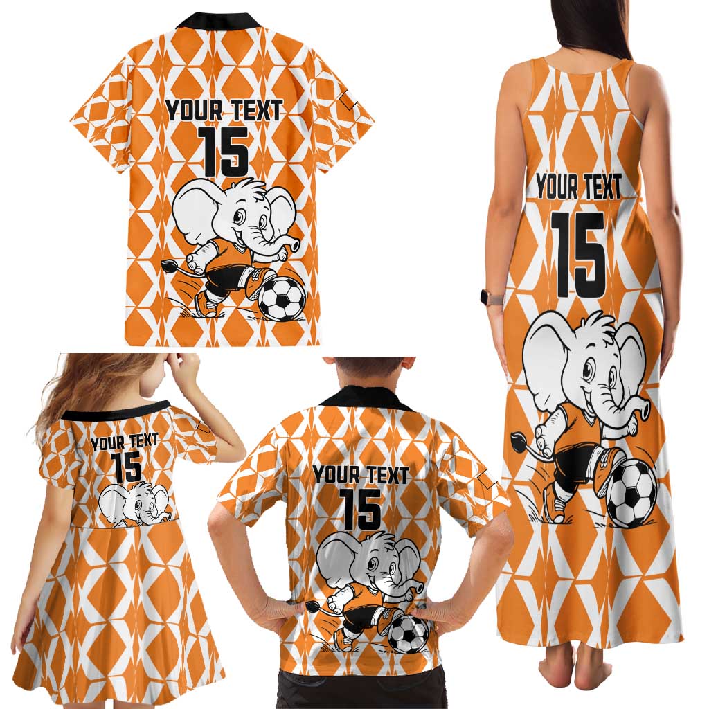 Custom Ivory Coast Football Family Matching Tank Maxi Dress and Hawaiian Shirt Go Champions
