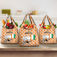 Custom Ivory Coast Football Grocery Bag Go Champions