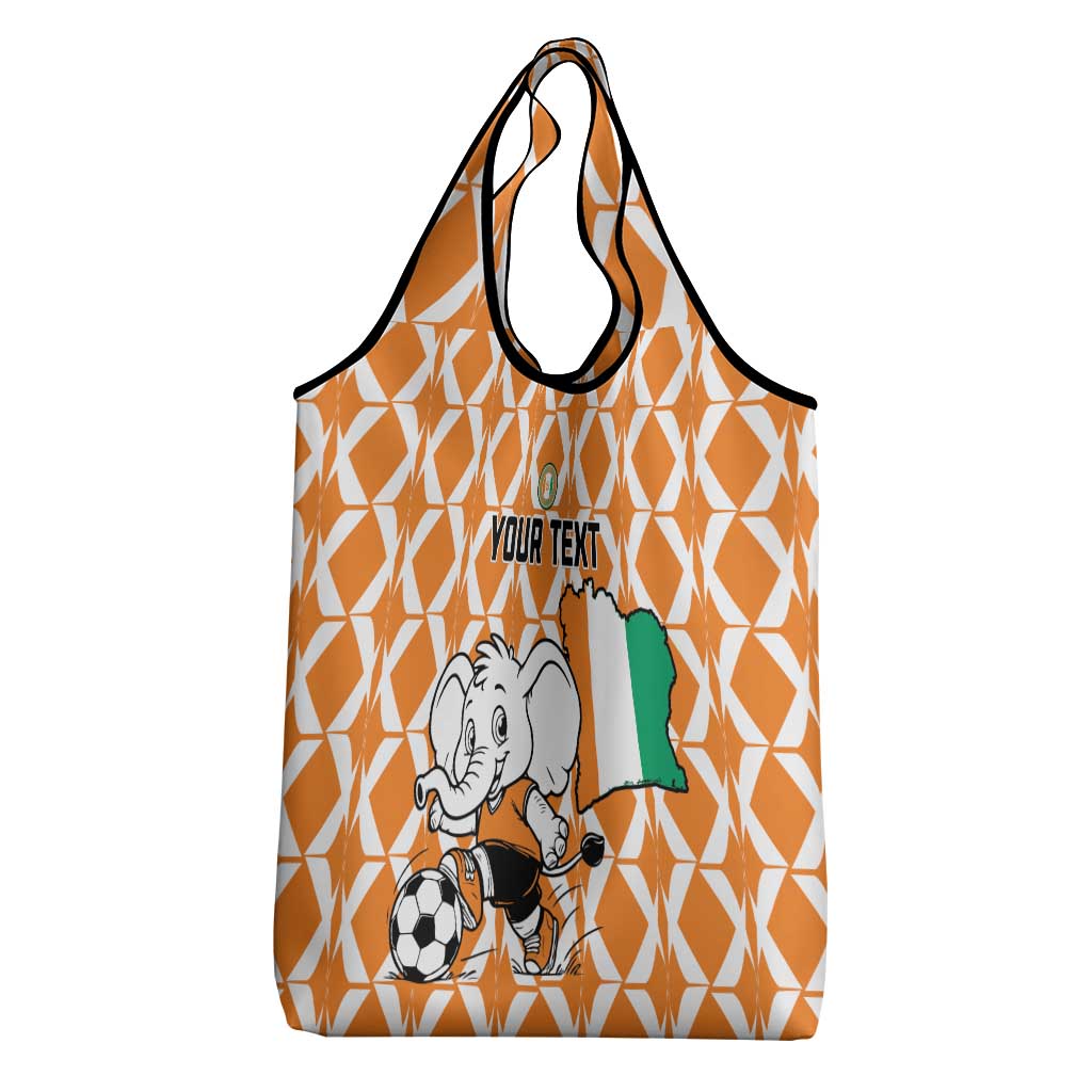 Custom Ivory Coast Football Grocery Bag Go Champions