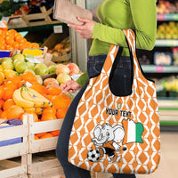 Custom Ivory Coast Football Grocery Bag Go Champions