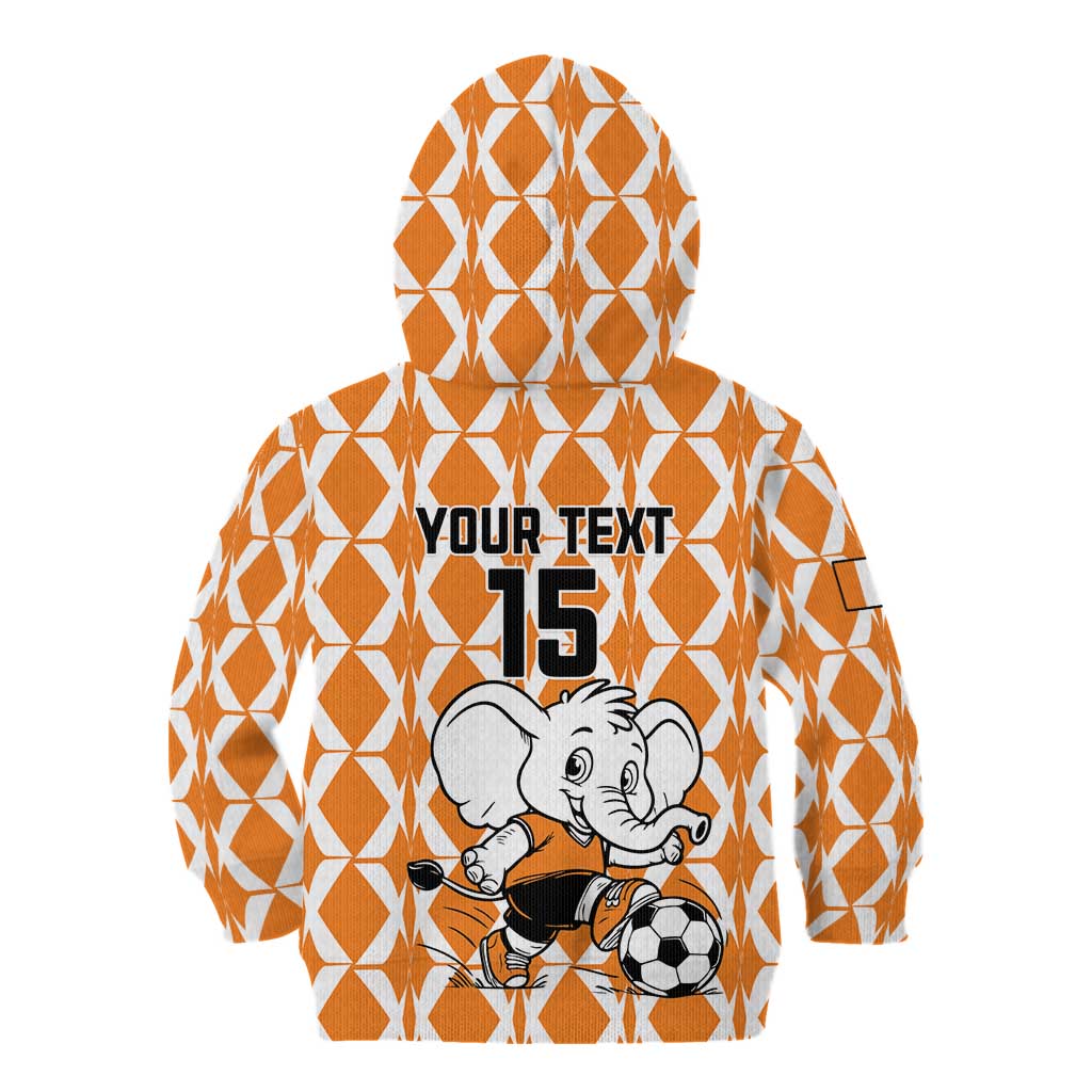 Custom Ivory Coast Football Kid Hoodie Go Champions