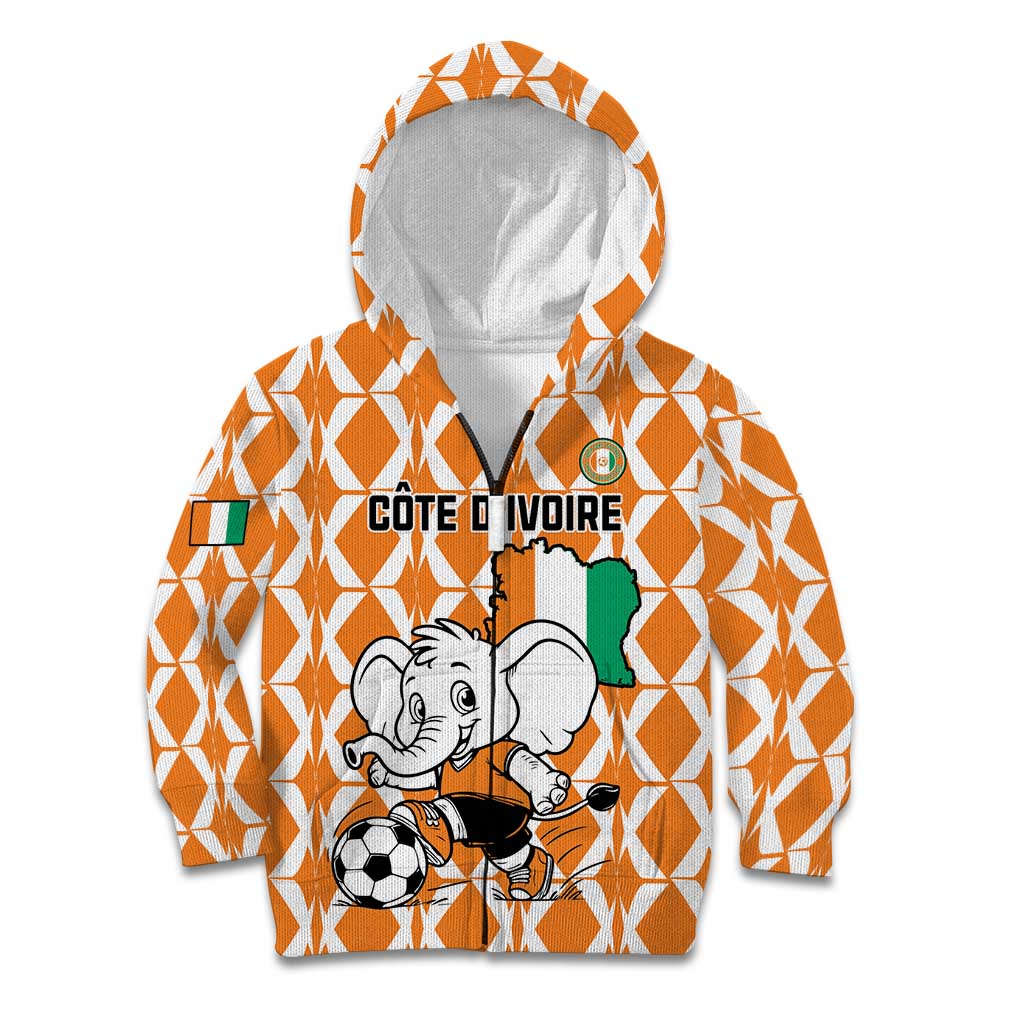 Custom Ivory Coast Football Kid Hoodie Go Champions
