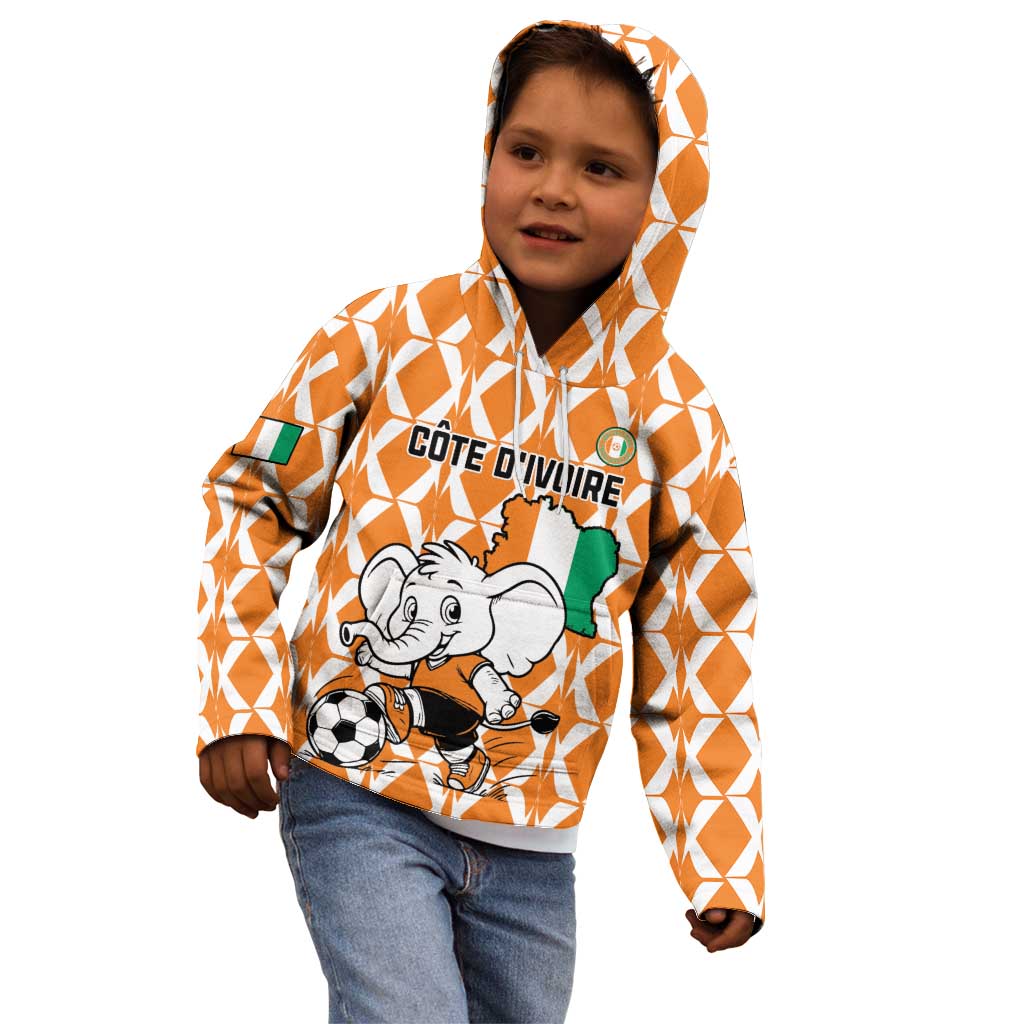 Custom Ivory Coast Football Kid Hoodie Go Champions