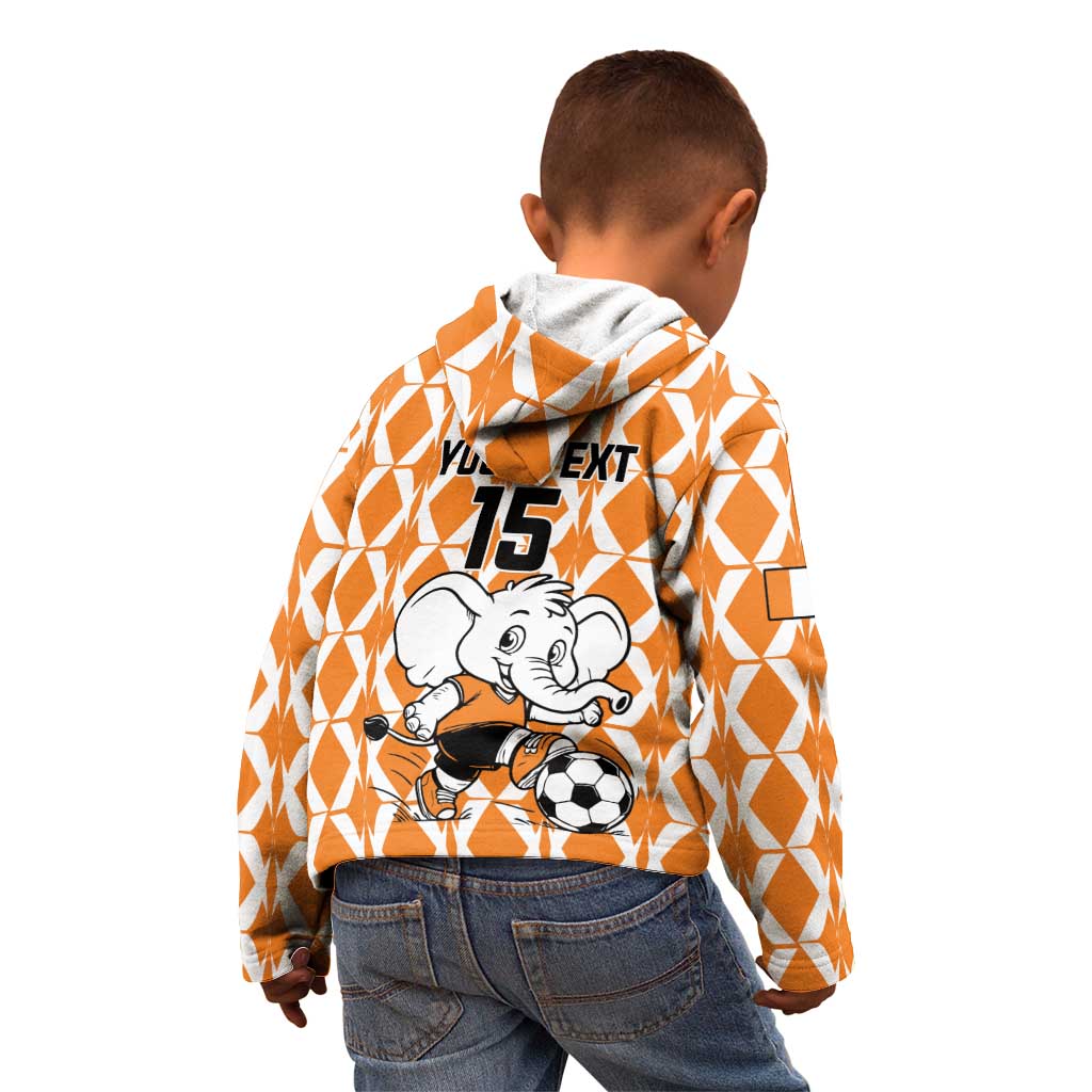 Custom Ivory Coast Football Kid Hoodie Go Champions