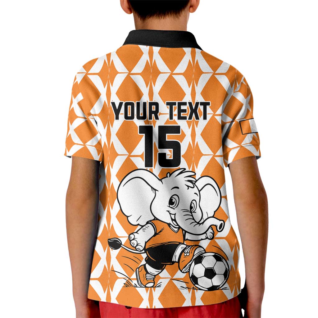 Custom Ivory Coast Football Kid Polo Shirt Go Champions