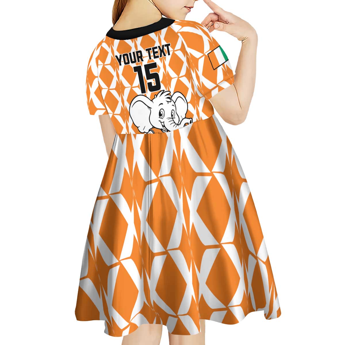 Custom Ivory Coast Football Kid Short Sleeve Dress Go Champions