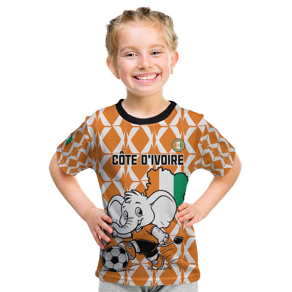 Custom Ivory Coast Football Kid T Shirt Go Champions