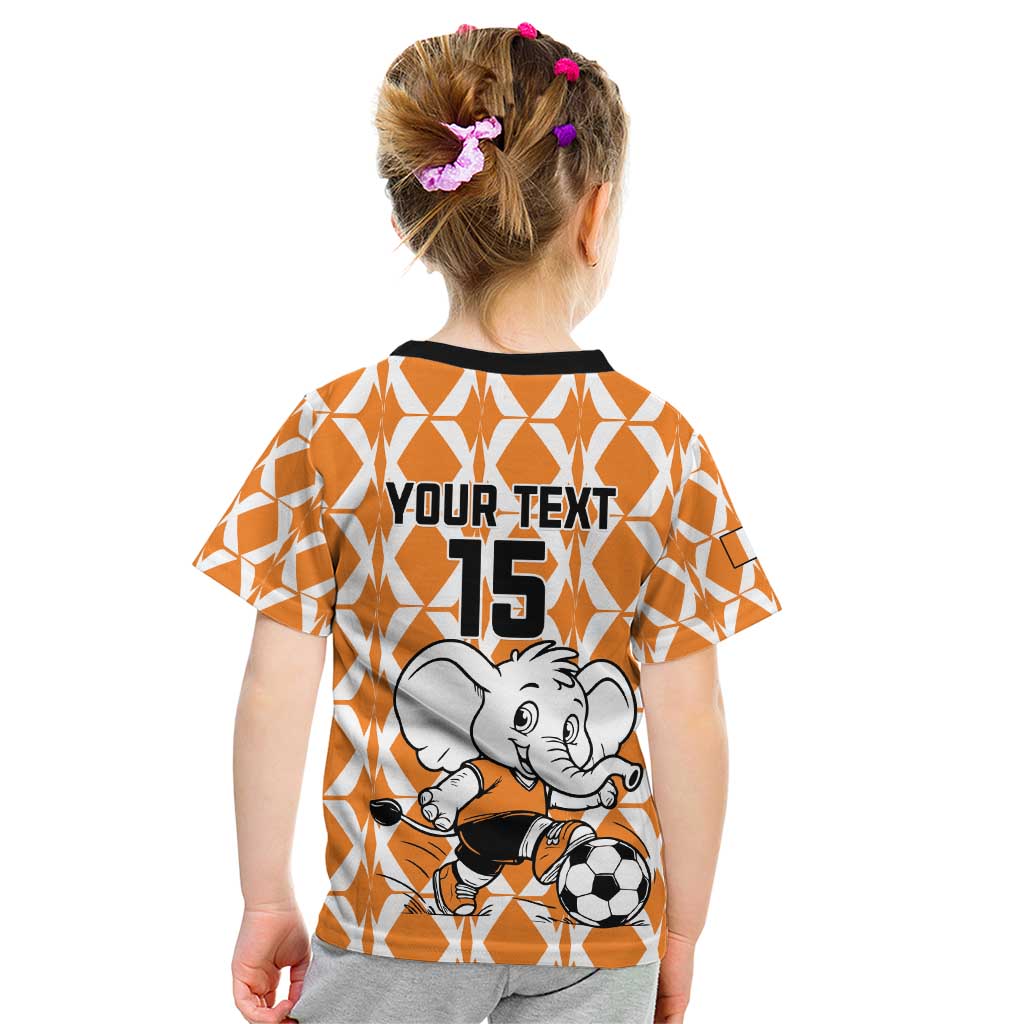 Custom Ivory Coast Football Kid T Shirt Go Champions