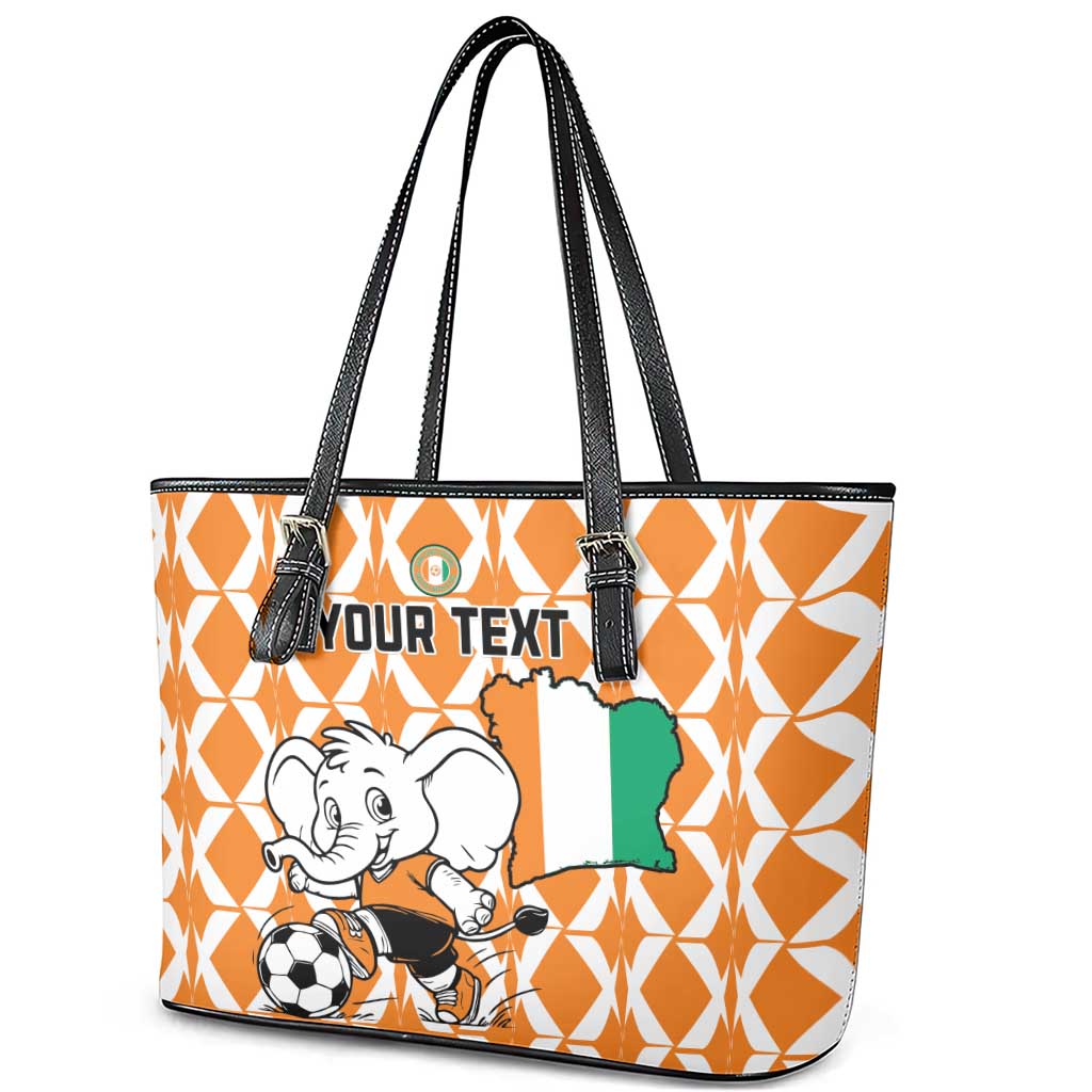 Custom Ivory Coast Football Leather Tote Bag Go Champions