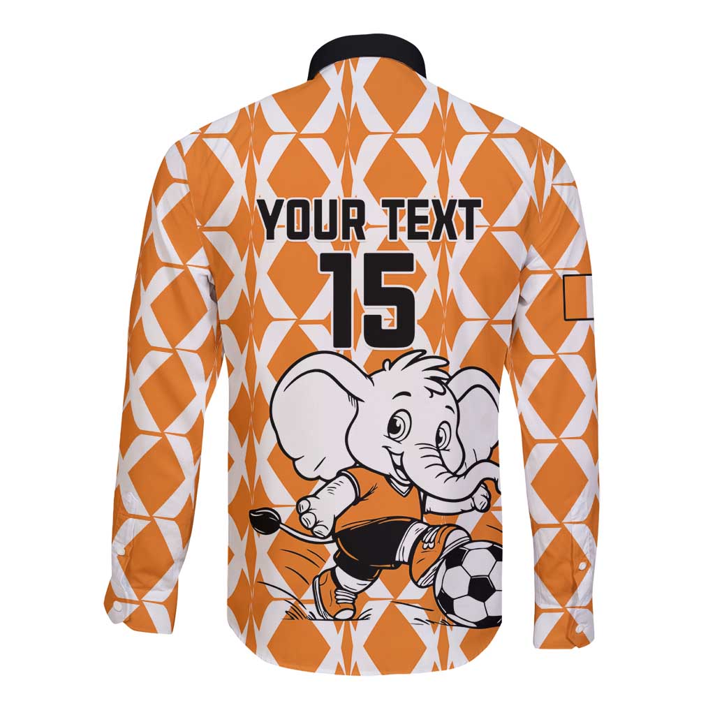 Custom Ivory Coast Football Long Sleeve Button Shirt Go Champions