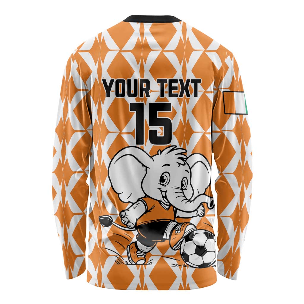 Custom Ivory Coast Football Long Sleeve Shirt Go Champions