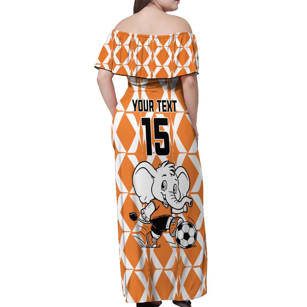 Custom Ivory Coast Football Off Shoulder Maxi Dress Go Champions