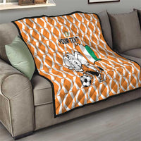 Custom Ivory Coast Football Quilt Go Champions