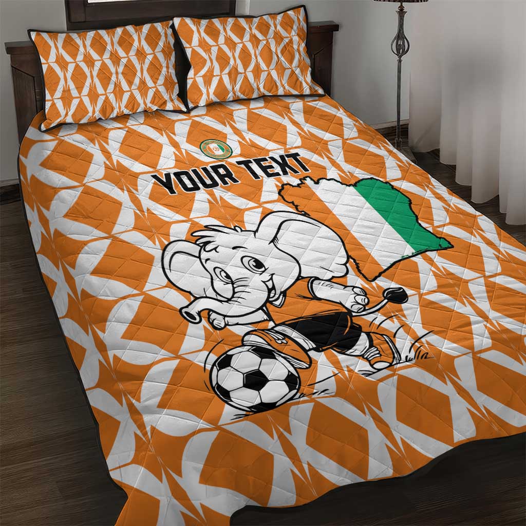 Custom Ivory Coast Football Quilt Bed Set Go Champions