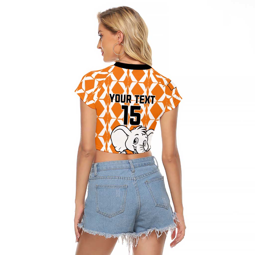 Custom Ivory Coast Football Raglan Cropped T Shirt Go Champions