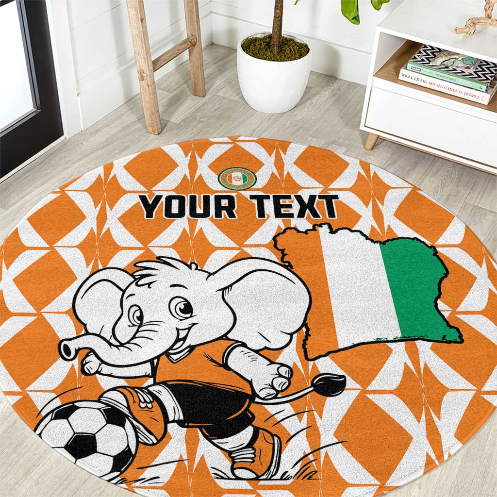 Custom Ivory Coast Football Round Carpet Go Champions