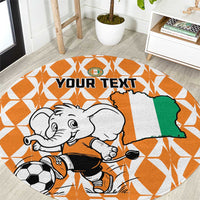 Custom Ivory Coast Football Round Carpet Go Champions