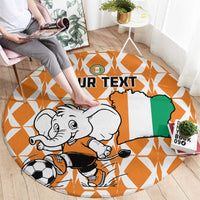 Custom Ivory Coast Football Round Carpet Go Champions