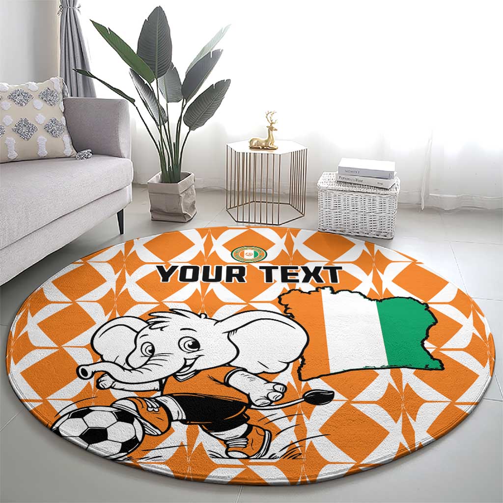Custom Ivory Coast Football Round Carpet Go Champions