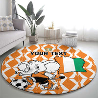 Custom Ivory Coast Football Round Carpet Go Champions