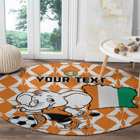 Custom Ivory Coast Football Round Carpet Go Champions