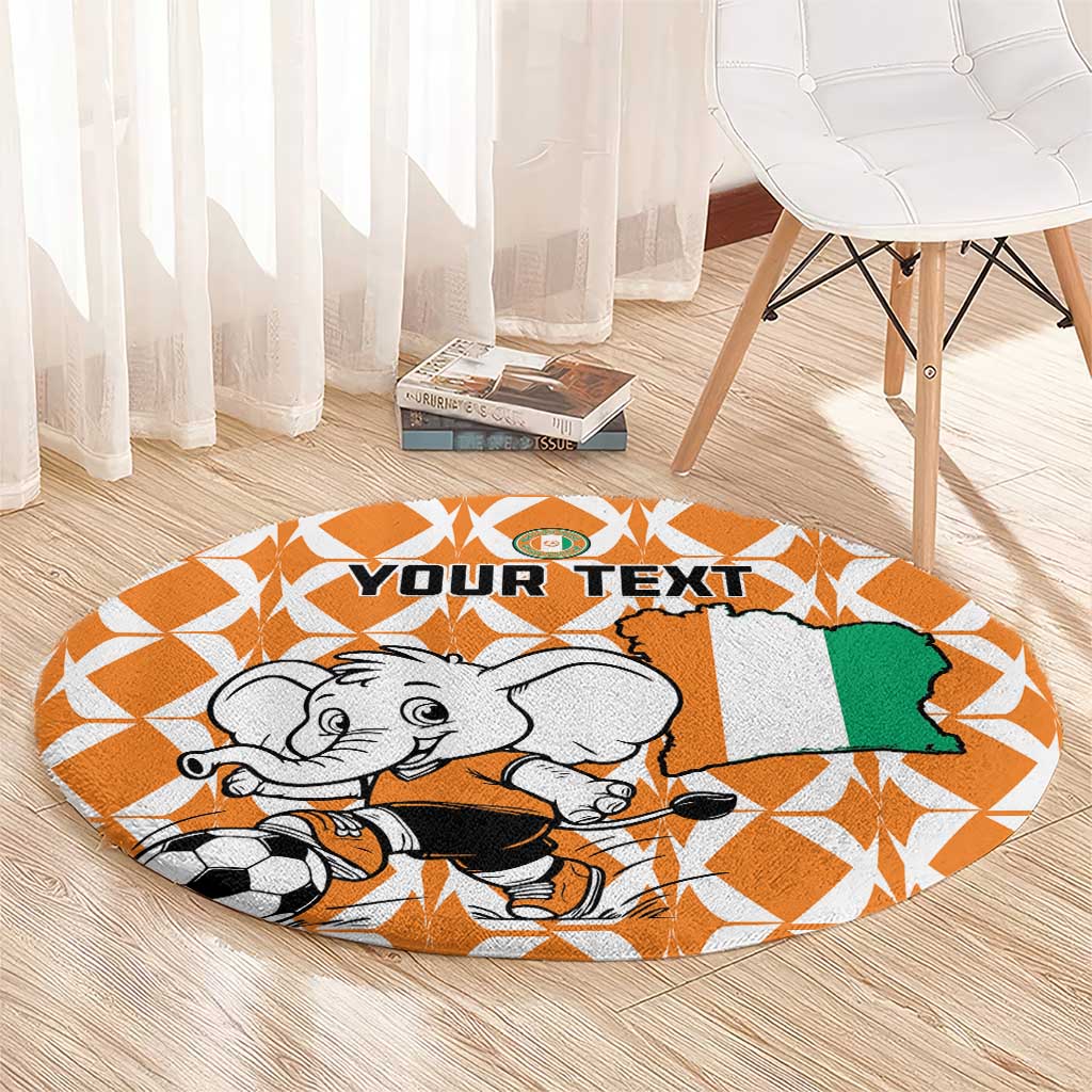 Custom Ivory Coast Football Round Carpet Go Champions