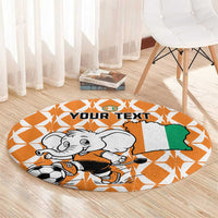 Custom Ivory Coast Football Round Carpet Go Champions