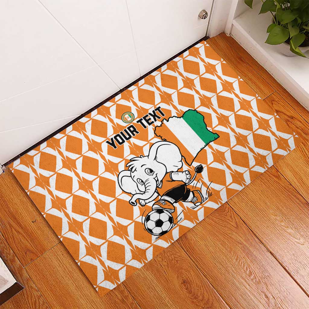 Custom Ivory Coast Football Rubber Doormat Go Champions