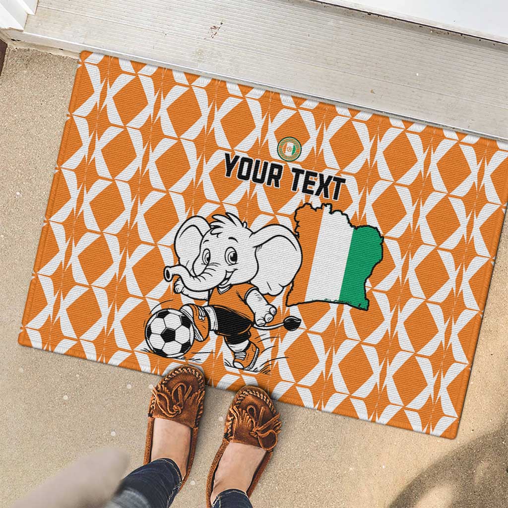 Custom Ivory Coast Football Rubber Doormat Go Champions